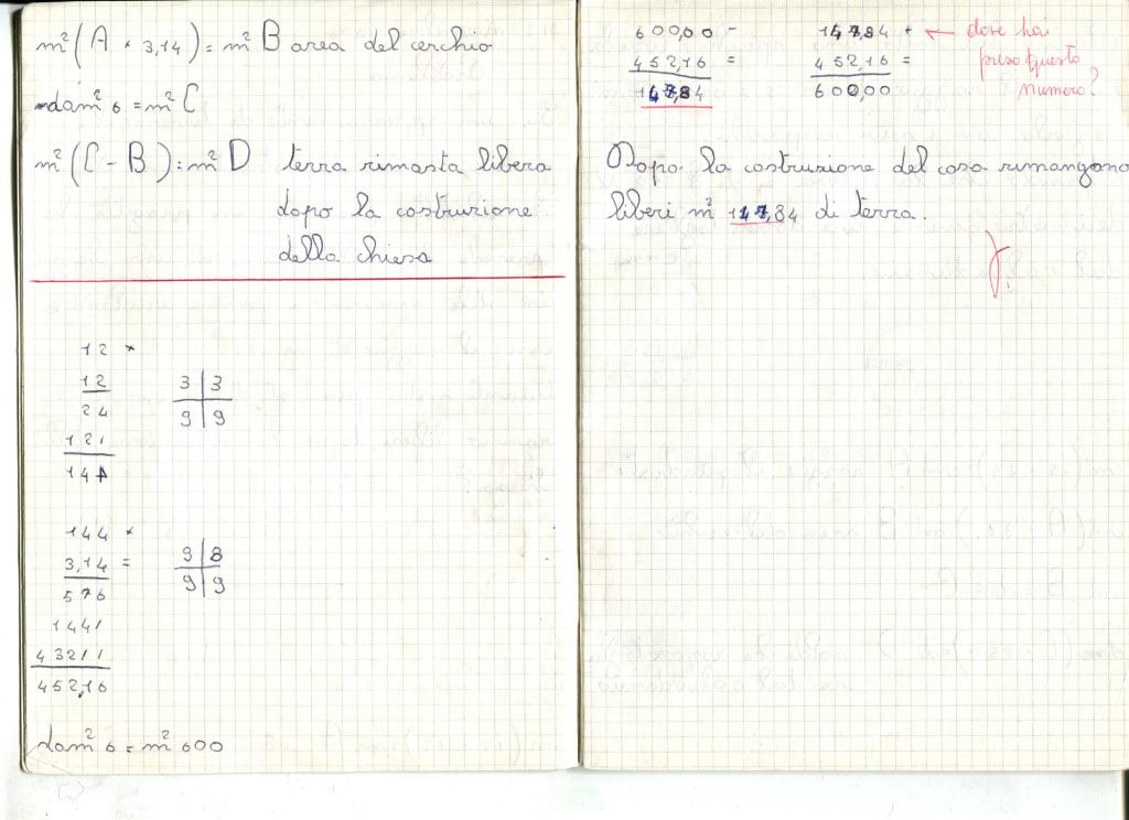 Quaderno Aritmetica, geometria, computisteria - Caluso 1976